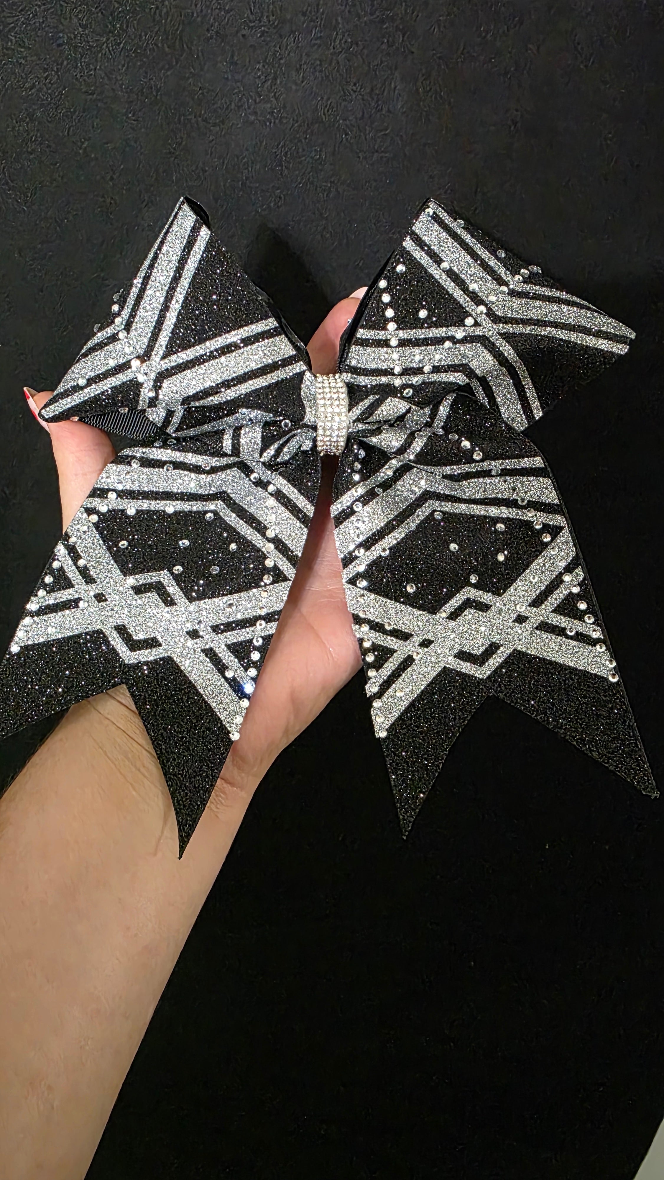✨ Custom Color Rhinestone Glam Cheer Bow
