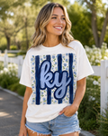 💙 Kentucky Floral Stripe Graphic Tee 💙