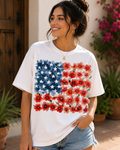 Floral American Flag Graphic Tee