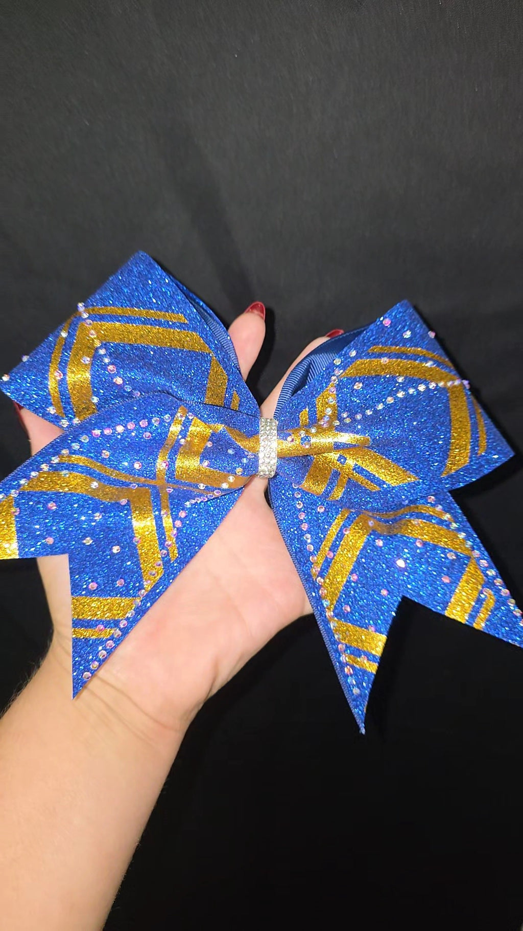✨ Custom Color Rhinestone Glam Cheer Bow