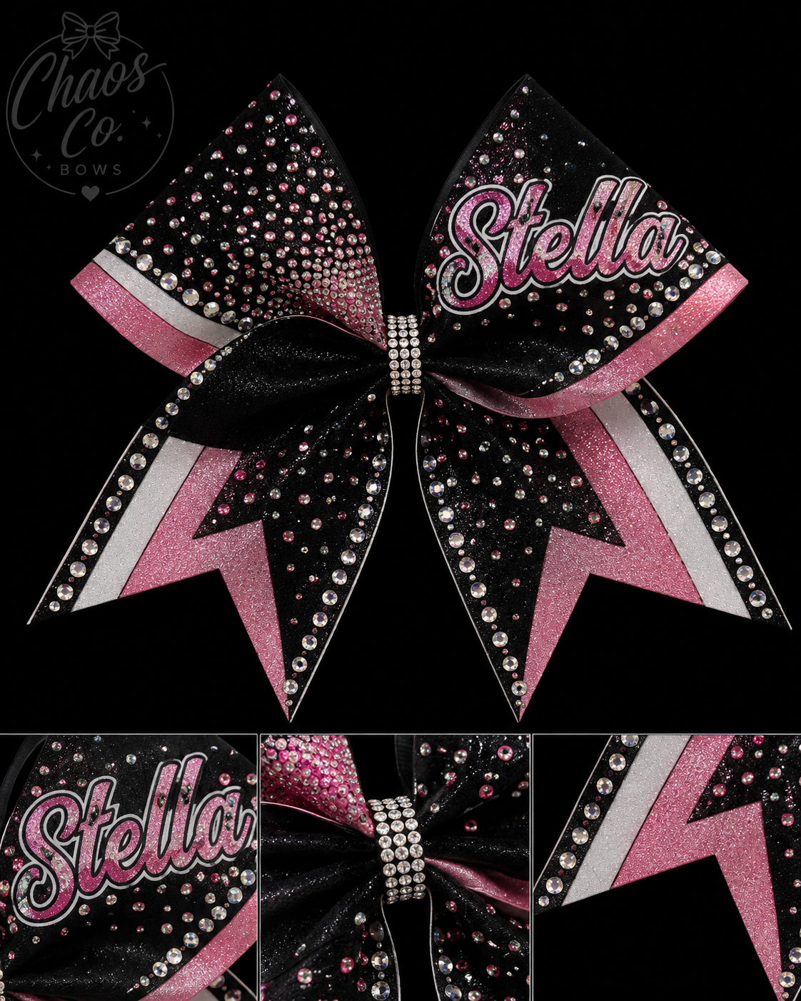 Custom bow with rhinestones💎