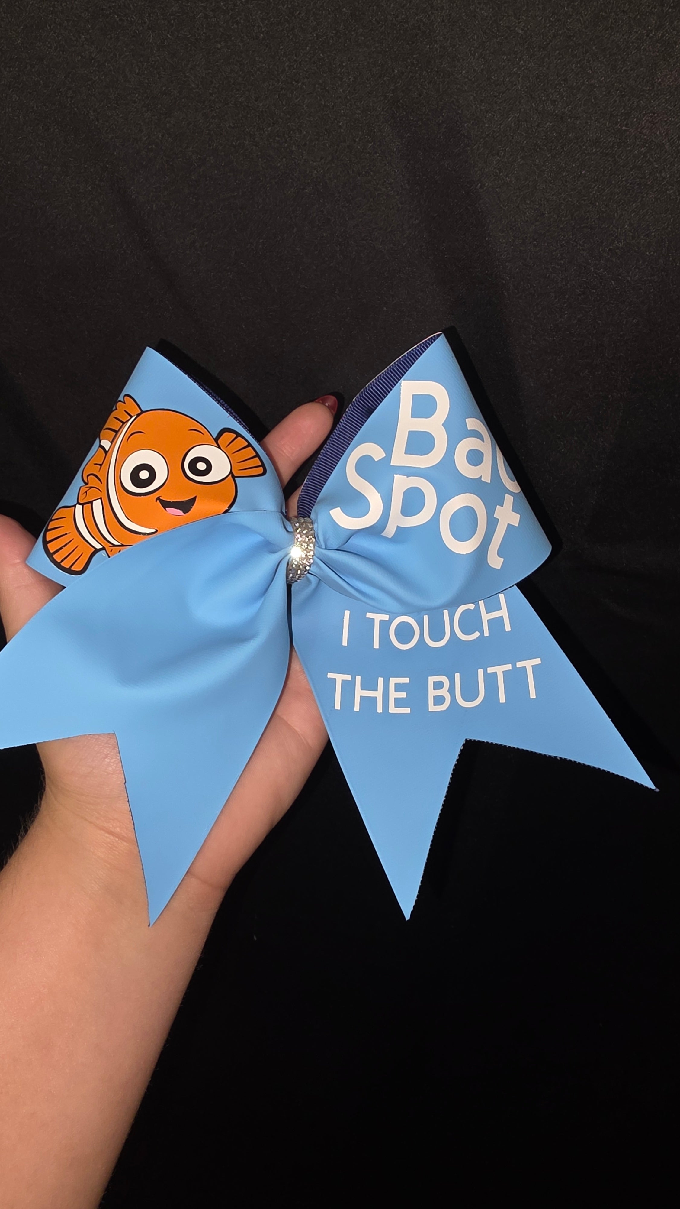 🐠 “I Touch the Butt” Inspired Custom Cheer Bow
